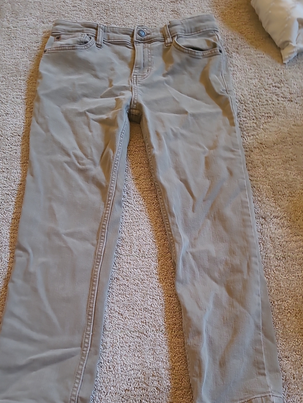 Boys Slim Straight Tan Pants Size 12